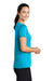 Sport-Tek LST420 Womens Moisture Wicking Short Sleeve Scoop Neck T-Shirt Sapphire Blue Model Side