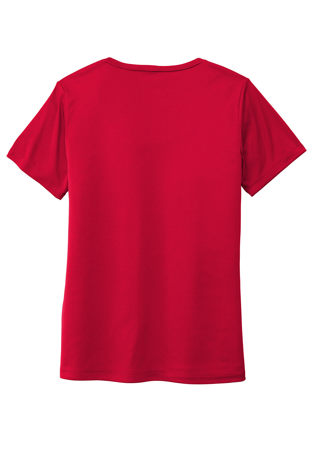 Sport-Tek LST420 Womens Moisture Wicking Short Sleeve Scoop Neck T-Shirt True Red Flat Back