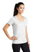 Sport-Tek LST420 Womens Moisture Wicking Short Sleeve Scoop Neck T-Shirt White Model 3q