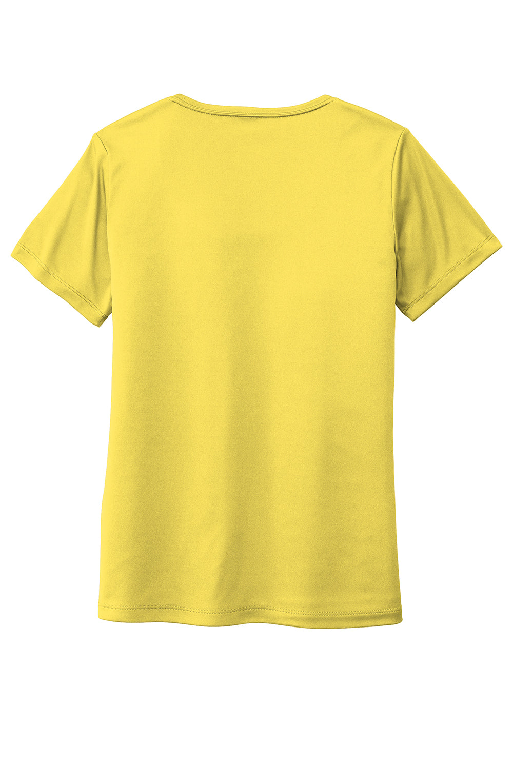 Sport-Tek LST420 Womens Moisture Wicking Short Sleeve Scoop Neck T-Shirt Yellow Flat Back