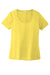 Sport-Tek LST420 Womens Moisture Wicking Short Sleeve Scoop Neck T-Shirt Yellow Flat Front