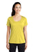 Sport-Tek LST420 Womens Moisture Wicking Short Sleeve Scoop Neck T-Shirt Yellow Model Front