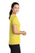 Sport-Tek LST420 Womens Moisture Wicking Short Sleeve Scoop Neck T-Shirt Yellow Model Side