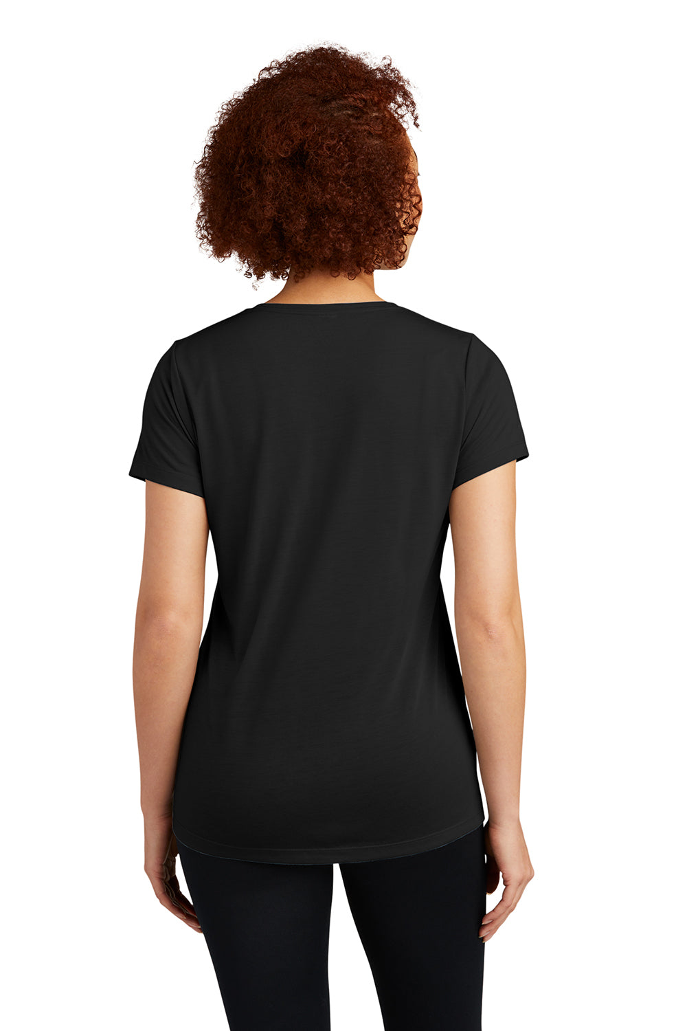 Sport-Tek LST450 Womens Competitor Moisture Wicking Short Sleeve Scoop Neck T-Shirt Black Model Back