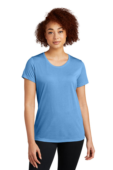 Sport-Tek LST450 Womens Competitor Moisture Wicking Short Sleeve Scoop Neck T-Shirt Carolina Blue Model Front