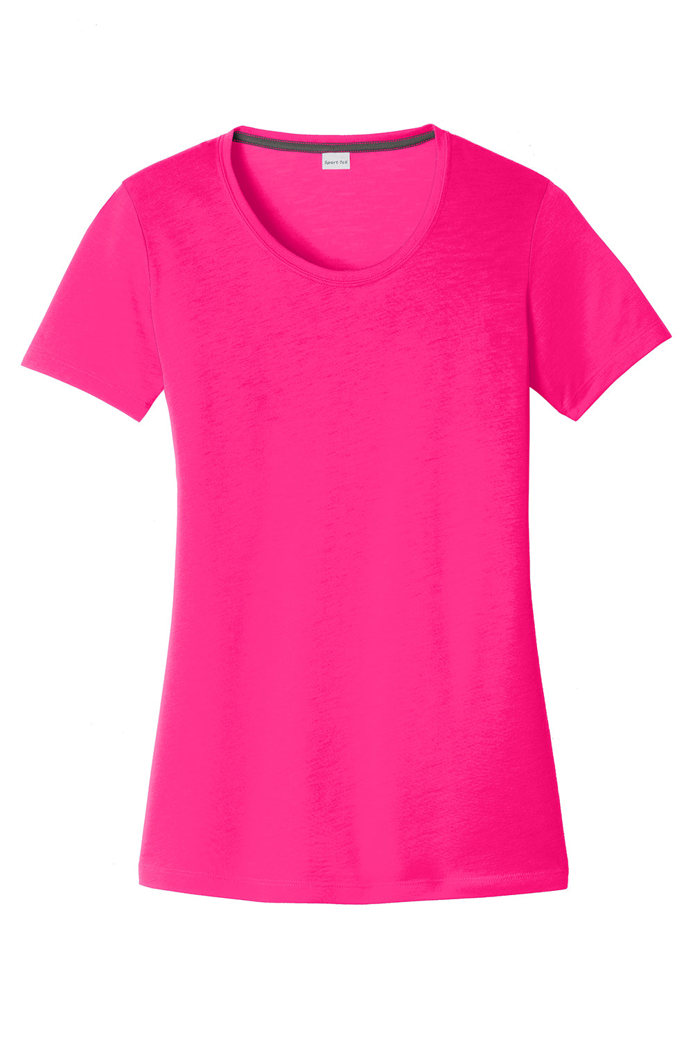 Sport-Tek LST450 Womens Competitor Moisture Wicking Short Sleeve Scoop Neck T-Shirt Neon Pink Flat Front