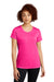 Sport-Tek LST450 Womens Competitor Moisture Wicking Short Sleeve Scoop Neck T-Shirt Neon Pink Model Front