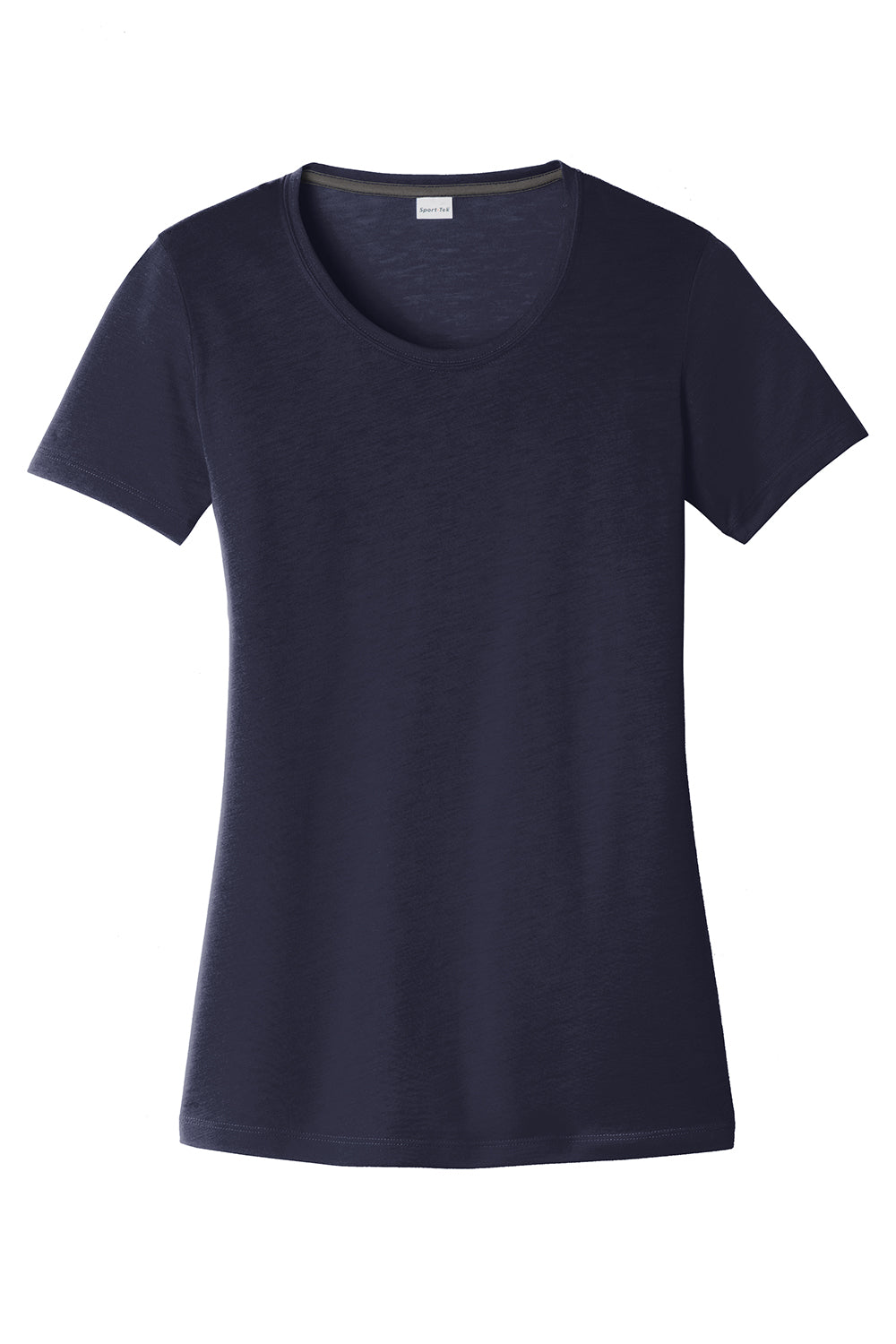 Sport-Tek LST450 Womens Competitor Moisture Wicking Short Sleeve Scoop Neck T-Shirt True Navy Blue Flat Front