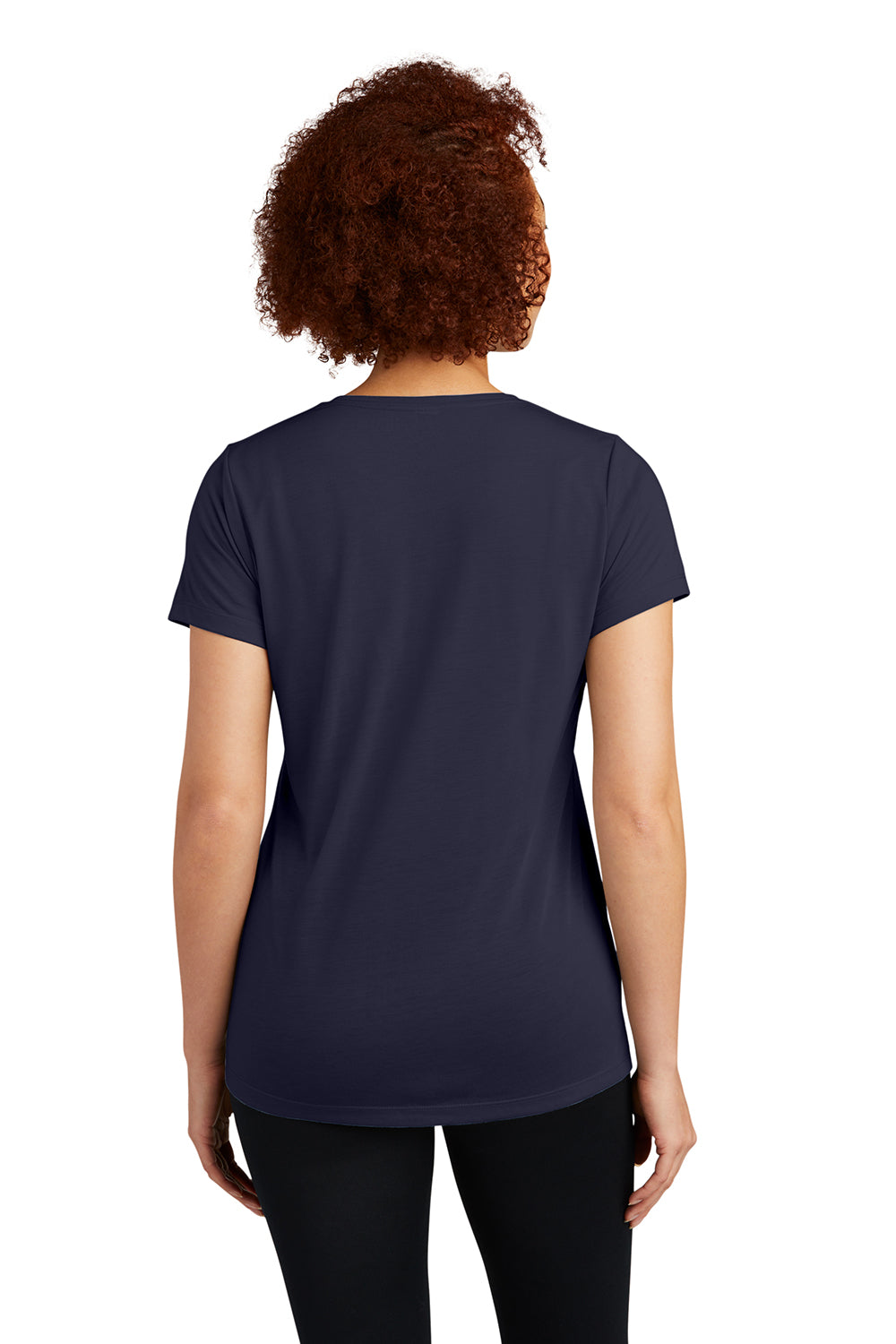 Sport-Tek LST450 Womens Competitor Moisture Wicking Short Sleeve Scoop Neck T-Shirt True Navy Blue Model Back