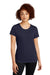 Sport-Tek LST450 Womens Competitor Moisture Wicking Short Sleeve Scoop Neck T-Shirt True Navy Blue Model Front