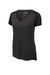 Sport-Tek LST465 Womens Endeavor Moisture Wicking Short Sleeve V-Neck T-Shirt Heather Black/Black Flat Front