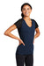 Sport-Tek LST465 Womens Endeavor Moisture Wicking Short Sleeve V-Neck T-Shirt Heather Dark Royal Blue/Black Model 3q