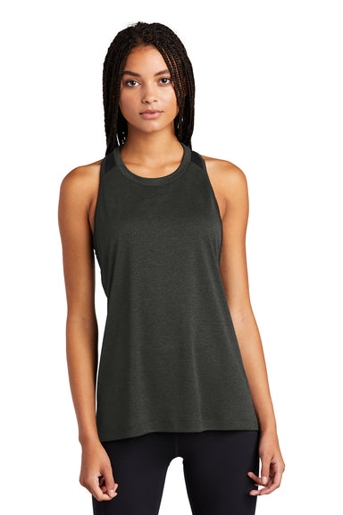 Sport-Tek LST466 Womens Endeavor Moisture Wicking Tank Top Heather Black/Black Model Front