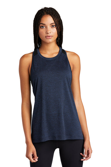 Sport-Tek LST466 Womens Endeavor Moisture Wicking Tank Top Heather Dark Royal Blue/Black Model Front