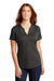 Sport-Tek LST468 Womens Endeavor Moisture Wicking Short Sleeve Polo Shirt Heather Black Model Front