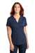 Sport-Tek LST468 Womens Endeavor Moisture Wicking Short Sleeve Polo Shirt Heather Dark Royal Blue Model Front