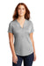 Sport-Tek LST468 Womens Endeavor Moisture Wicking Short Sleeve Polo Shirt Heather Light Grey Model Front