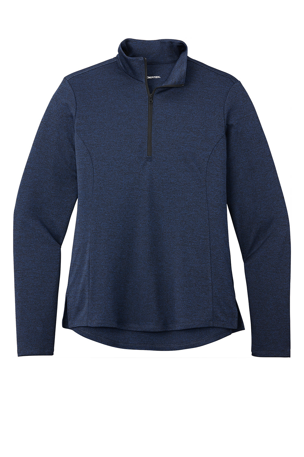 Sport-Tek LST469 Womens Endeavor Moisture Wicking 1/4 Zip Sweatshirt Heather Dark Royal Blue Flat Front