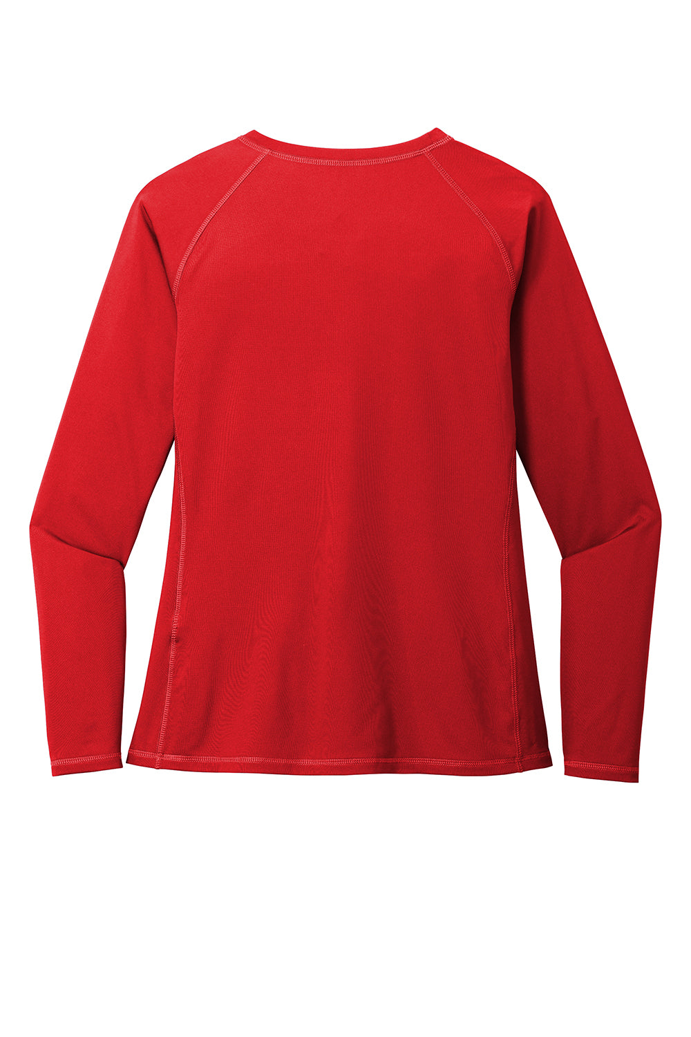 Sport-Tek LST470LS Womens Rashguard Moisture Wicking Long Sleeve Crewneck T-Shirt True Red Flat Back