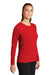 Sport-Tek LST470LS Womens Rashguard Moisture Wicking Long Sleeve Crewneck T-Shirt True Red Model 3q