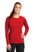 Sport-Tek LST470LS Womens Rashguard Moisture Wicking Long Sleeve Crewneck T-Shirt True Red Model Front