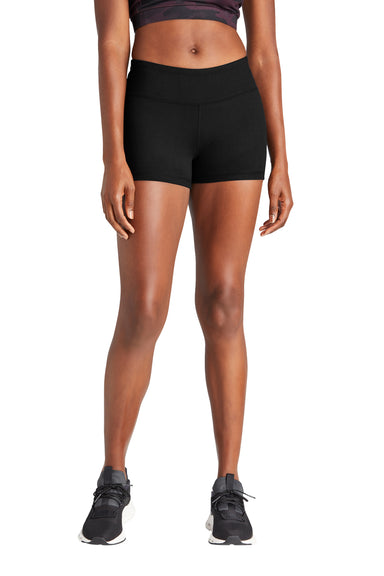 Sport-Tek LST475 Womens Interval Moisture Wicking Shorts Black Model Front