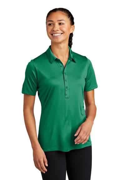 Sport-Tek LST520 Womens Moisture Wicking Short Sleeve Polo Shirt Kelly Green Model Front