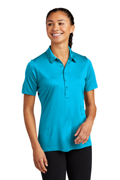 Sport-Tek LST520 Womens Moisture Wicking Short Sleeve Polo Shirt Sapphire Blue Model Front