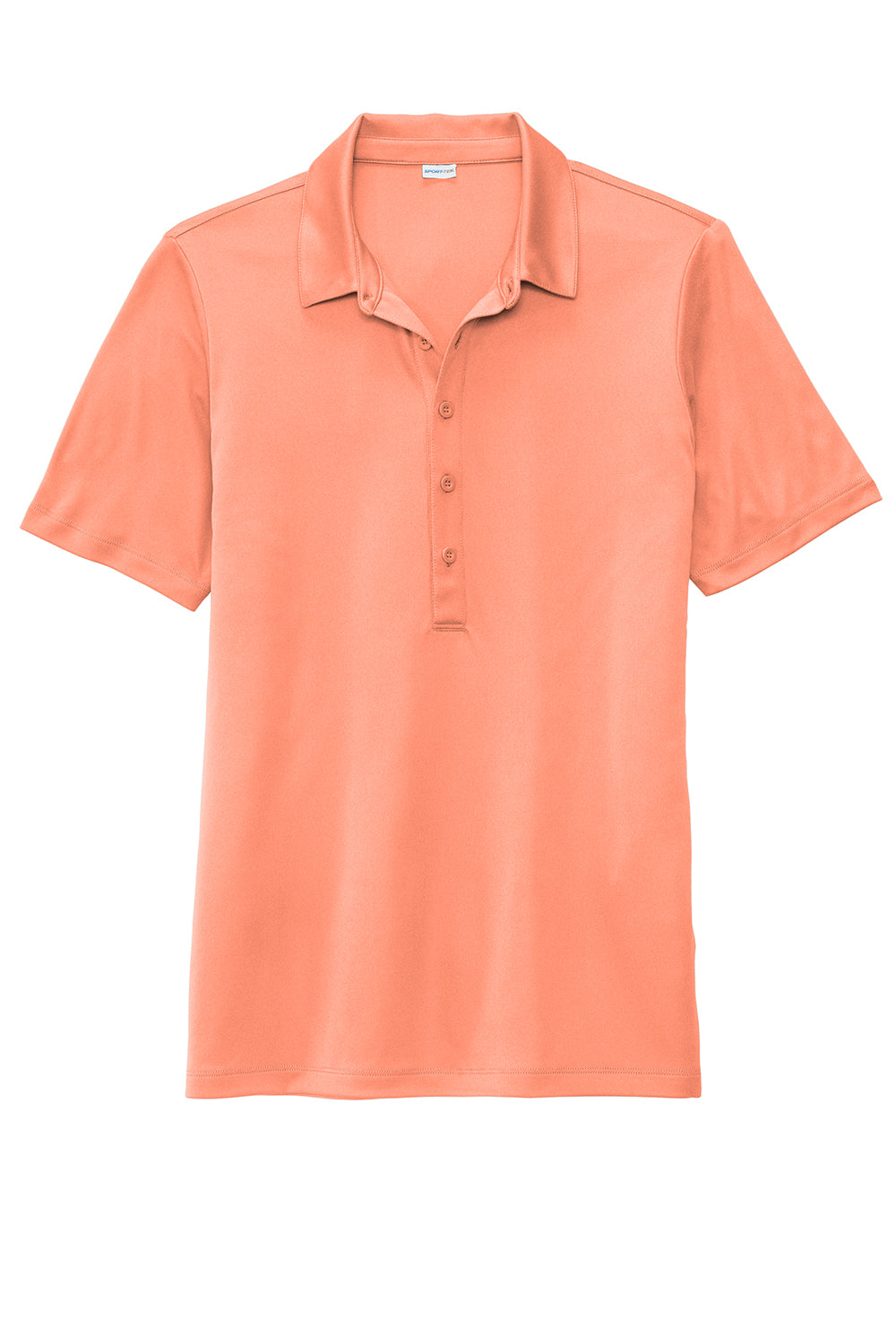 Sport-Tek LST520 Womens Moisture Wicking Short Sleeve Polo Shirt Soft Coral Orange Flat Front