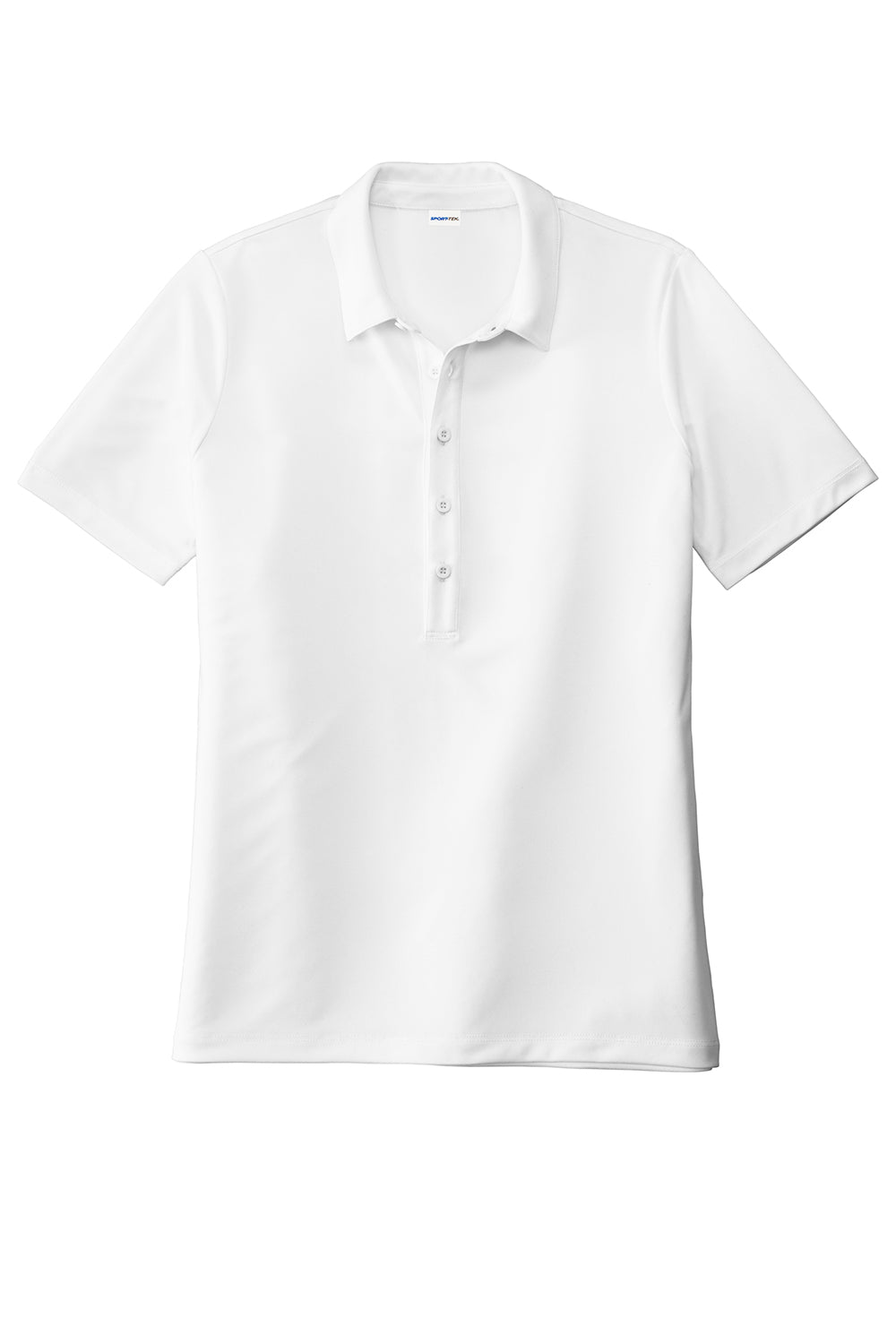 Sport-Tek LST520 Womens Moisture Wicking Short Sleeve Polo Shirt White Flat Front