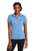 Sport-Tek LST530 Womens Strive Moisture Wicking Short Sleeve Polo Shirt Carolina Blue Model Front