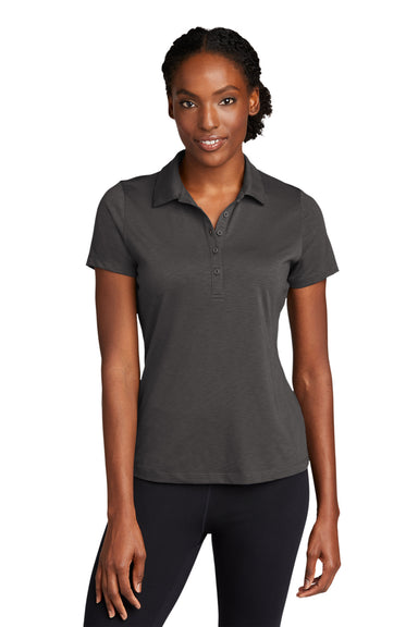 Sport-Tek LST530 Womens Strive Moisture Wicking Short Sleeve Polo Shirt Graphite Grey Model Front