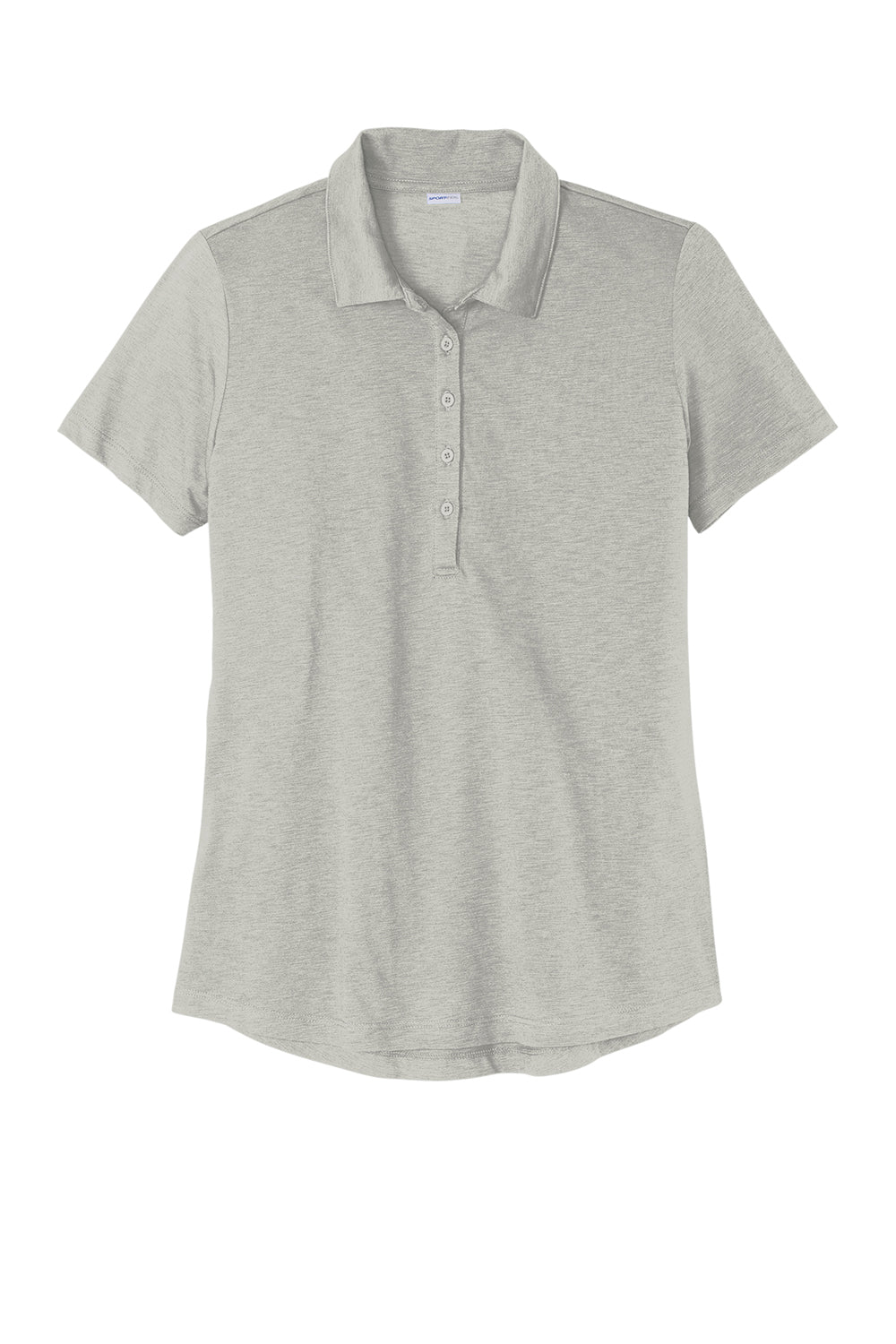 Sport-Tek LST530 Womens Strive Moisture Wicking Short Sleeve Polo Shirt Silver Grey Flat Front