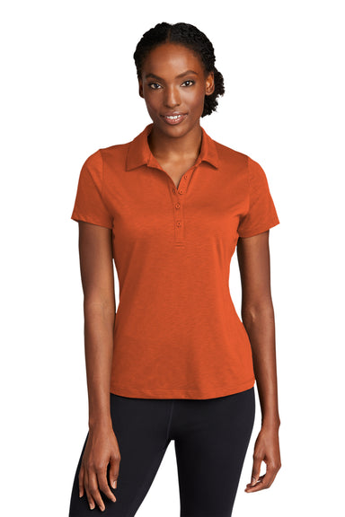 Sport-Tek LST530 Womens Strive Moisture Wicking Short Sleeve Polo Shirt Texas Orange Model Front