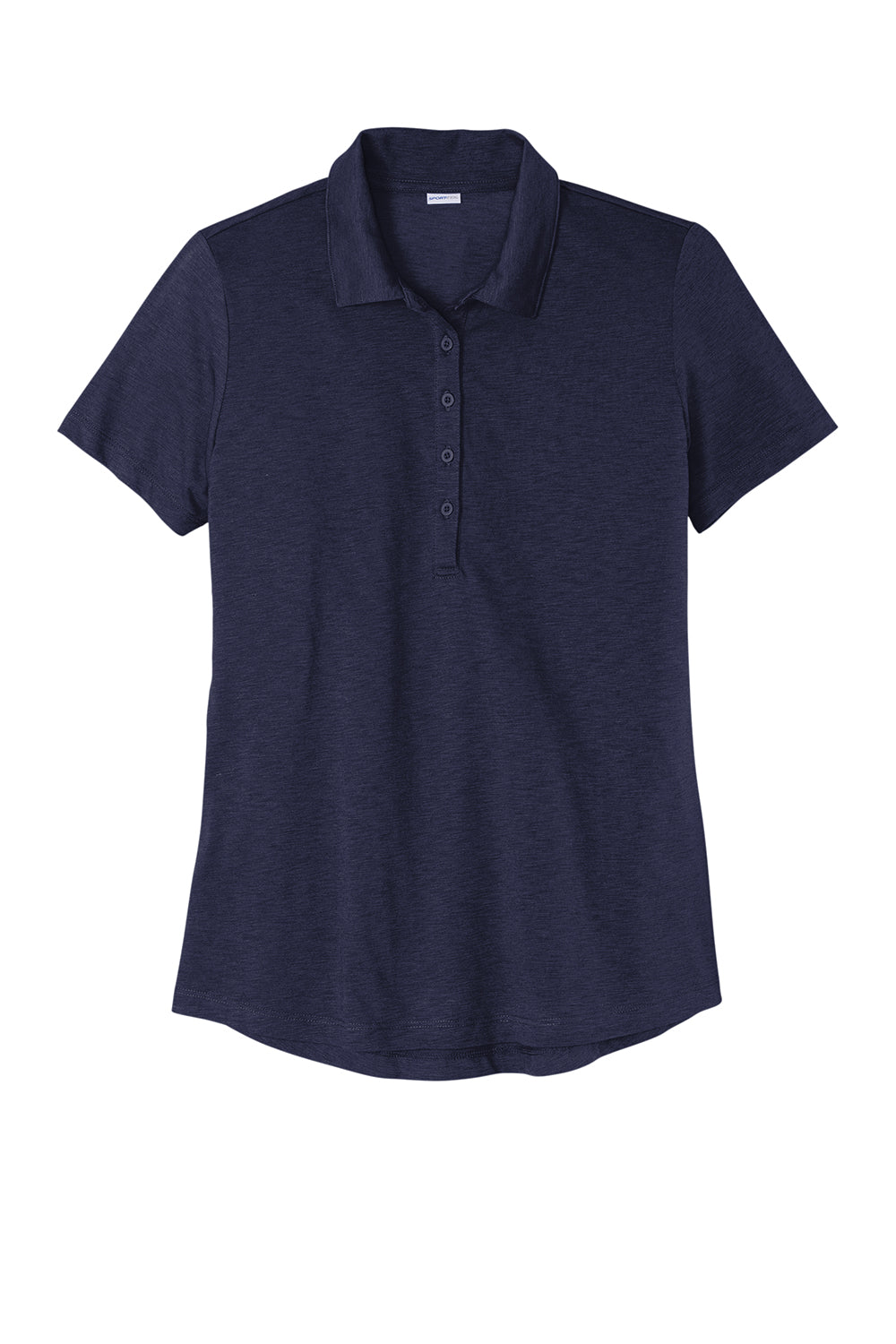 Sport-Tek LST530 Womens Strive Moisture Wicking Short Sleeve Polo Shirt True Navy Blue Flat Front