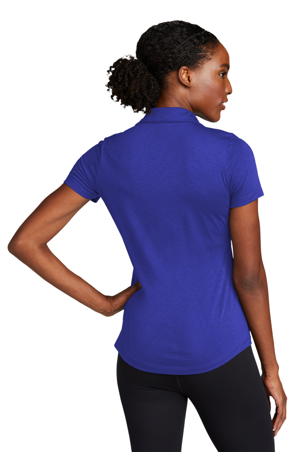 Sport-Tek LST530 Womens Strive Moisture Wicking Short Sleeve Polo Shirt True Royal Blue Model Back