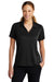 Sport-Tek LST535 Womens Sideline Moisture Wicking Short Sleeve Polo Shirt Black Model Front