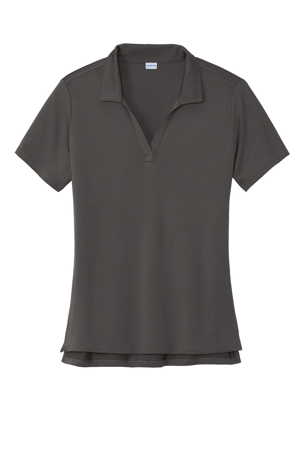 Sport-Tek LST535 Womens Sideline Moisture Wicking Short Sleeve Polo Shirt Graphite Grey Flat Front