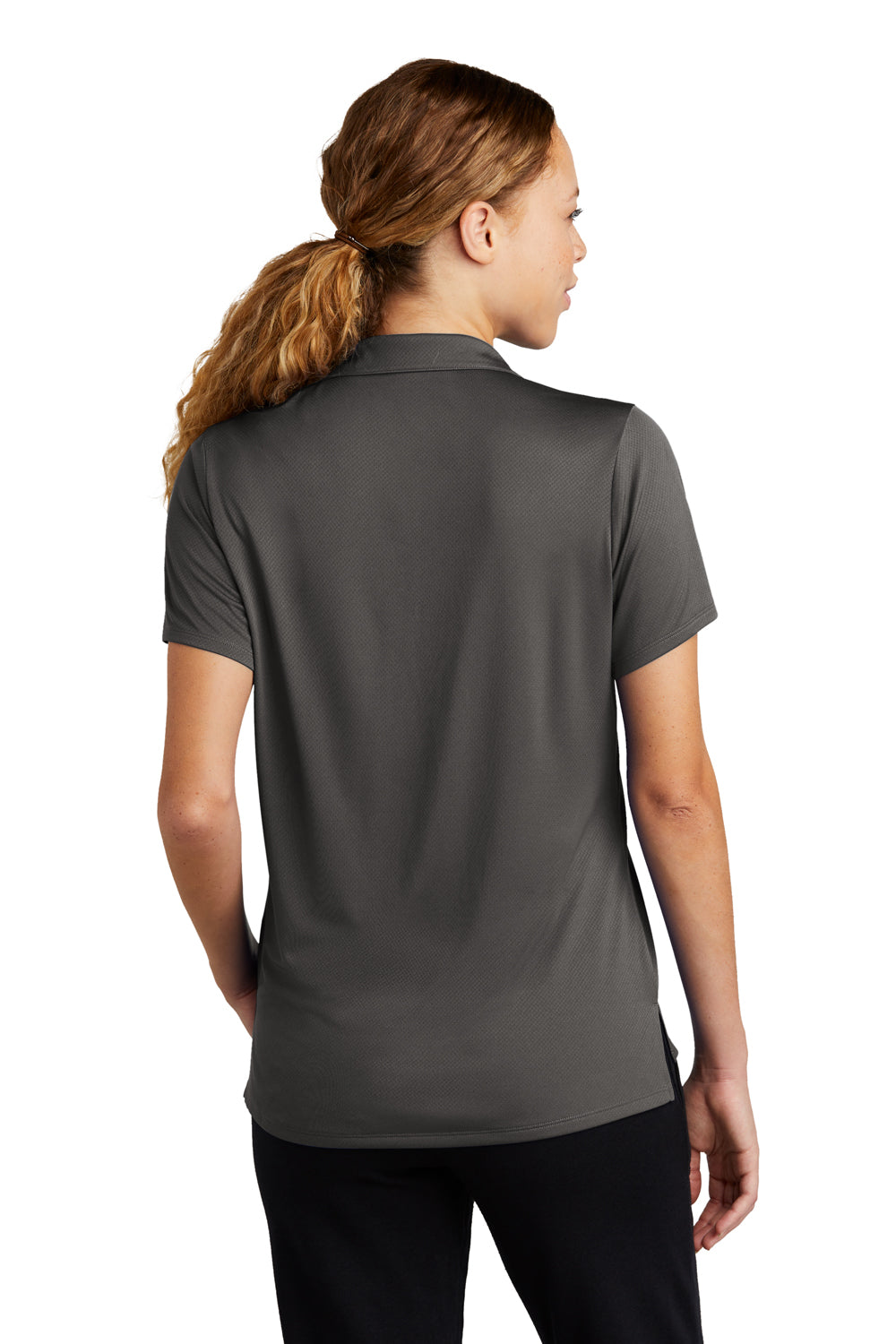 Sport-Tek LST535 Womens Sideline Moisture Wicking Short Sleeve Polo Shirt Graphite Grey Model Back