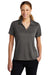 Sport-Tek LST535 Womens Sideline Moisture Wicking Short Sleeve Polo Shirt Graphite Grey Model Front