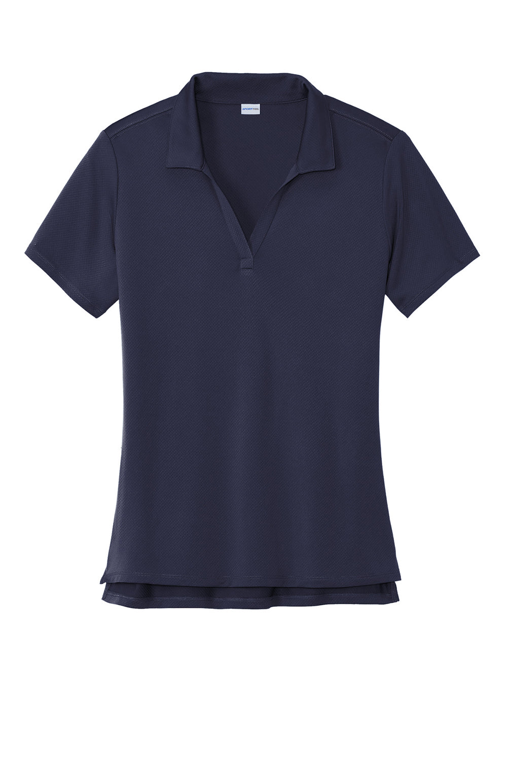 Sport-Tek LST535 Womens Sideline Moisture Wicking Short Sleeve Polo Shirt True Navy Blue Flat Front