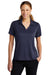 Sport-Tek LST535 Womens Sideline Moisture Wicking Short Sleeve Polo Shirt True Navy Blue Model Front