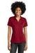 Sport-Tek LST550 Womens Competitor Moisture Wicking Short Sleeve Polo Shirt Deep Red Model Front