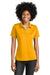 Sport-Tek LST550 Womens Competitor Moisture Wicking Short Sleeve Polo Shirt Gold Model Front