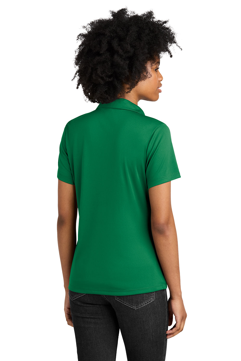 Sport-Tek LST550 Womens Competitor Moisture Wicking Short Sleeve Polo Shirt Kelly Green Model Back