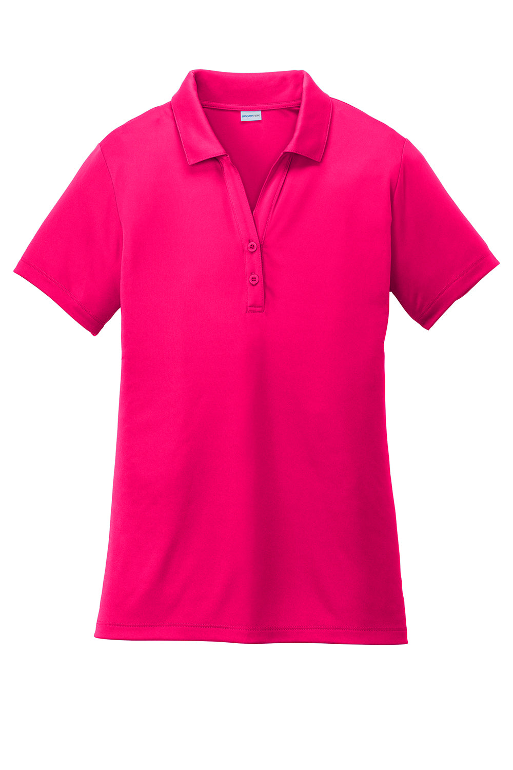 Sport-Tek LST550 Womens Competitor Moisture Wicking Short Sleeve Polo Shirt Raspberry Pink Flat Front