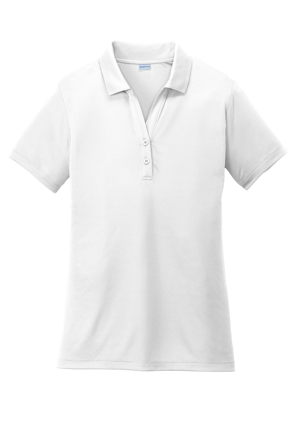 Sport-Tek LST550 Womens Competitor Moisture Wicking Short Sleeve Polo Shirt White Flat Front