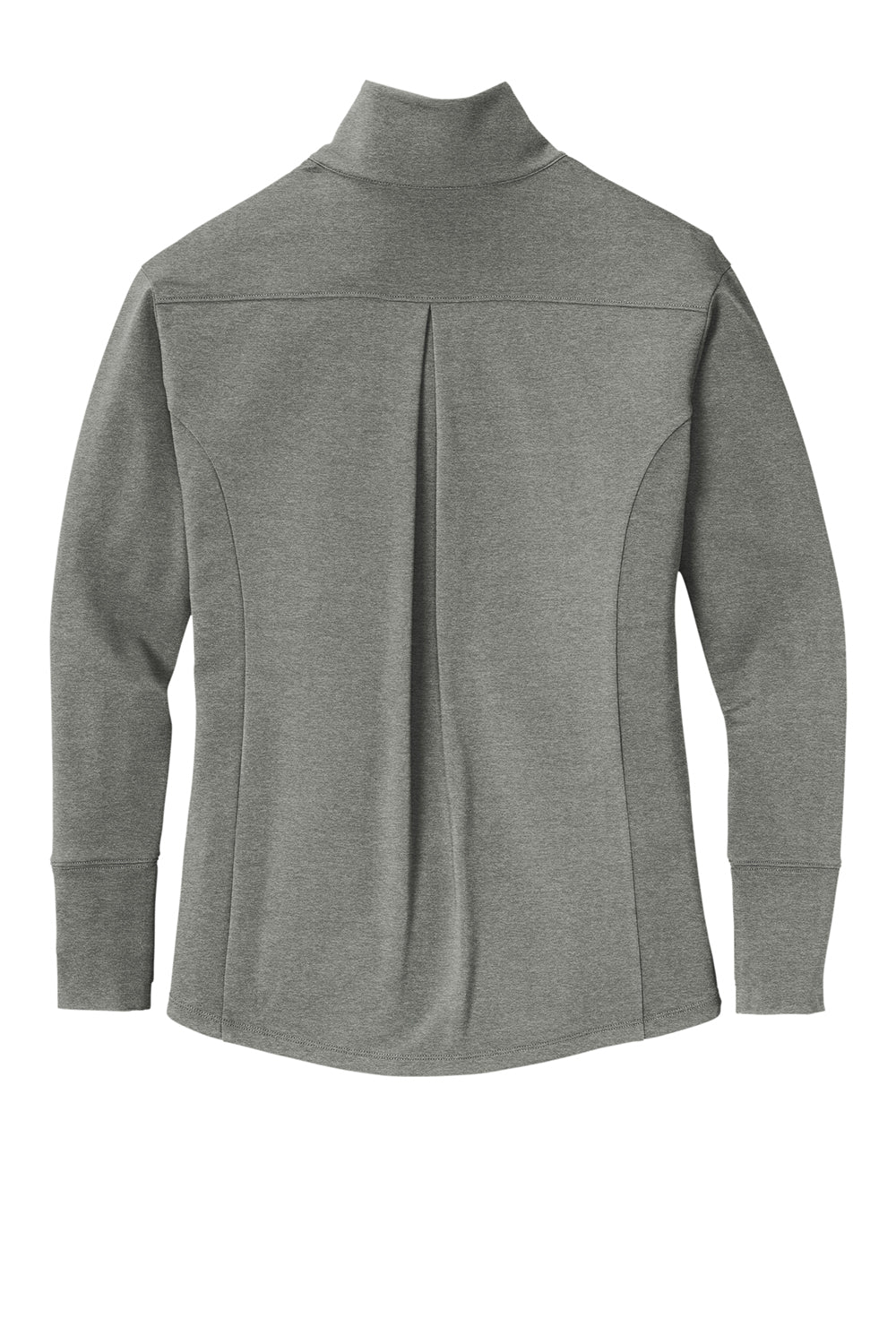 Sport-Tek LST560 Womens Flex Fleece Moisture Wicking Full Zip Sweatshirt Heather Light Grey Flat Back