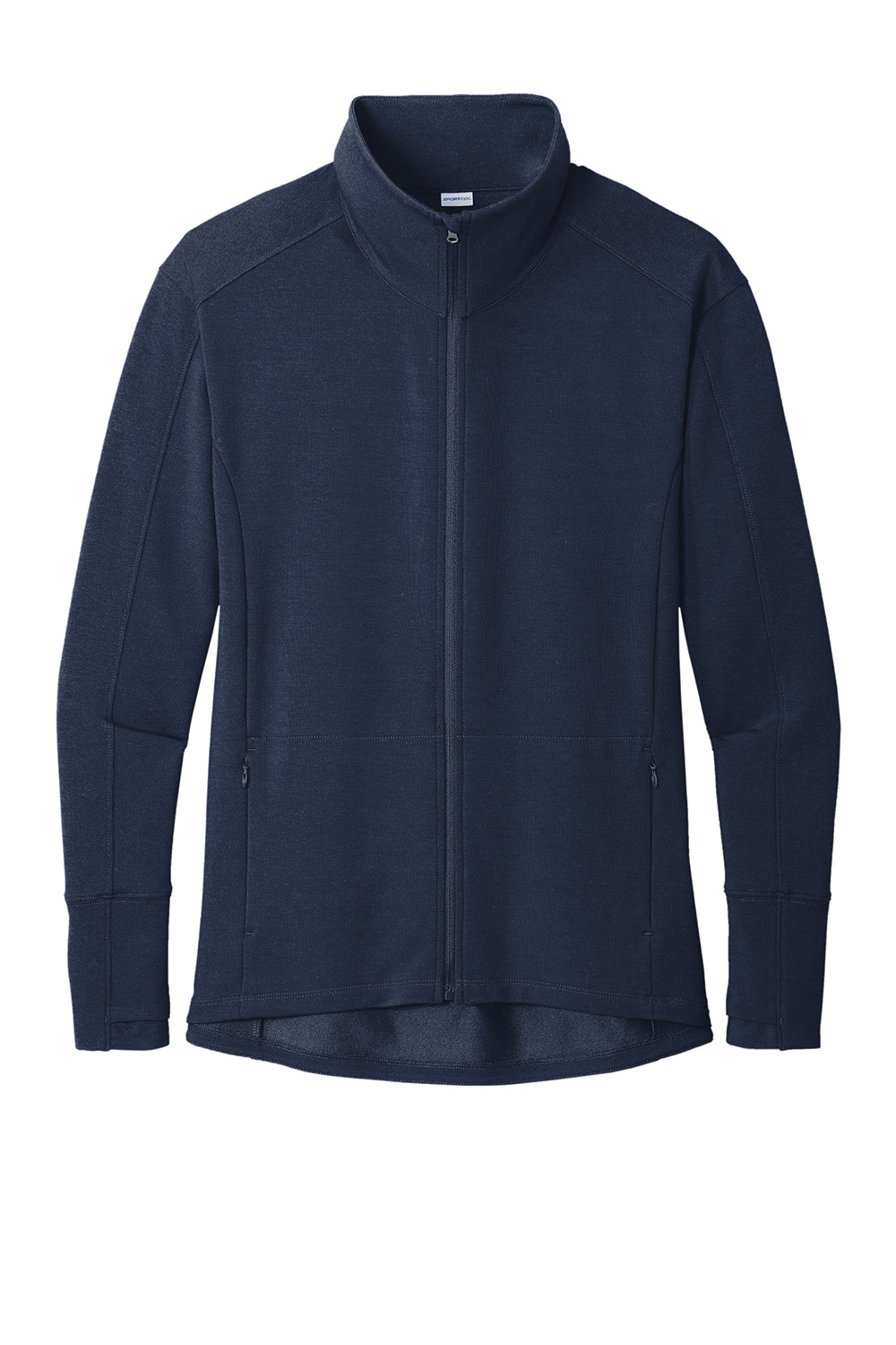 Sport-Tek LST560 Womens Flex Fleece Moisture Wicking Full Zip Sweatshirt True Navy Blue Flat Front