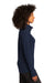 Sport-Tek LST560 Womens Flex Fleece Moisture Wicking Full Zip Sweatshirt True Navy Blue Model Side